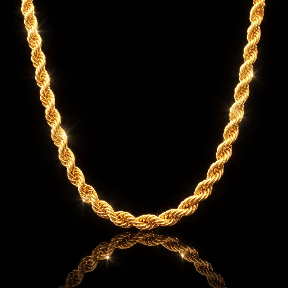 2-piece luxury set: 18K gold-plated 316L steel necklace & bracelet, elegant braided design