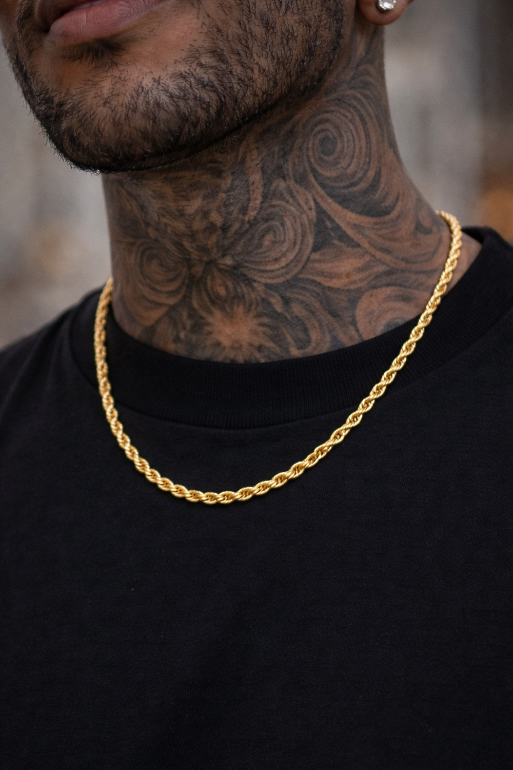 2-piece luxury set: 18K gold-plated 316L steel necklace & bracelet, elegant braided design