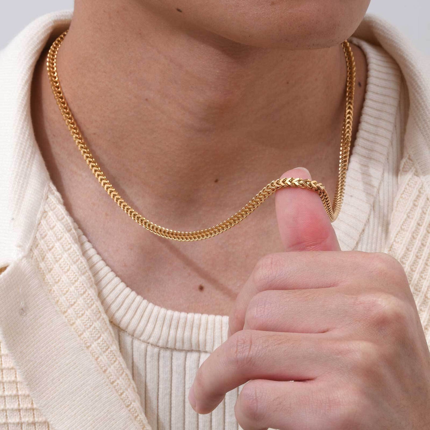 Men’s Cuban Link Chain Necklace – Stainless Steel, Gold & Silver Finish, Premium Polish