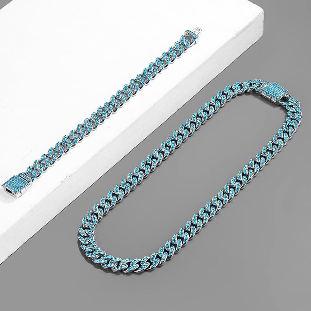 Vallarini Milano – Cuban Diamond Chain Necklace & Bracelet Set
