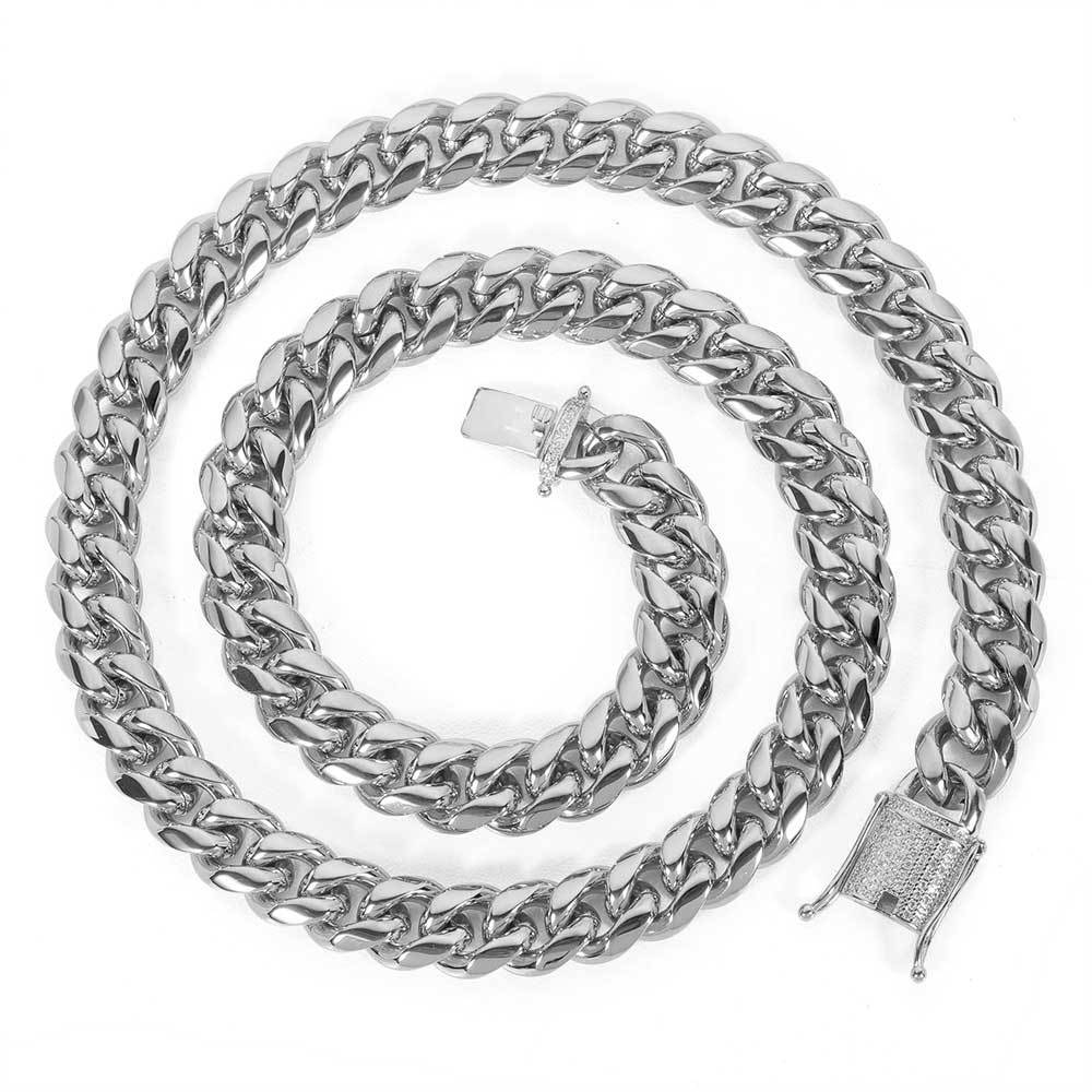 Vallarini Milano – 12mm Cuban Link Necklace & Bracelet Set