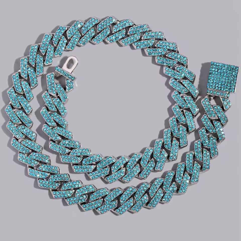 Vallarini Milano – Cuban Diamond Chain Necklace & Bracelet Set