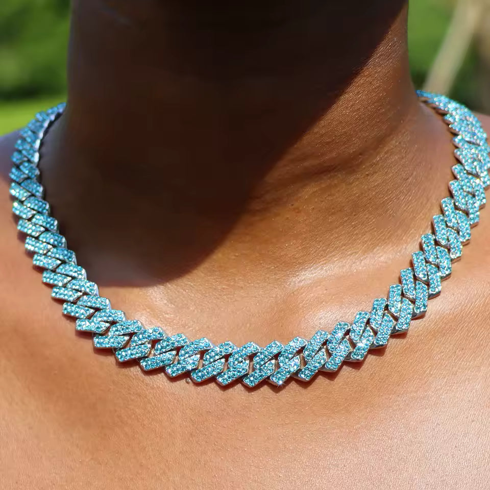 Vallarini Milano – Cuban Diamond Chain Necklace & Bracelet Set
